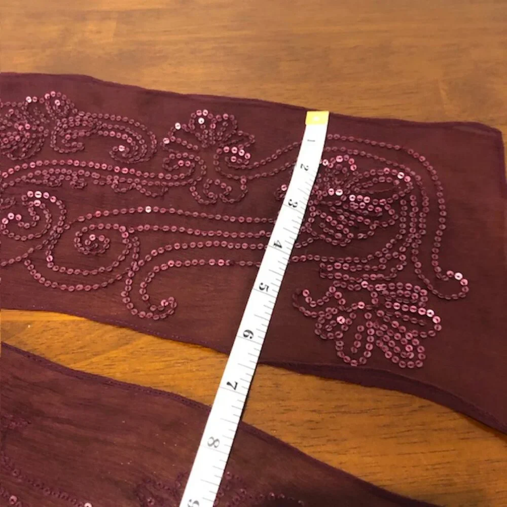 Boho Burgundy Sequins Scarf.